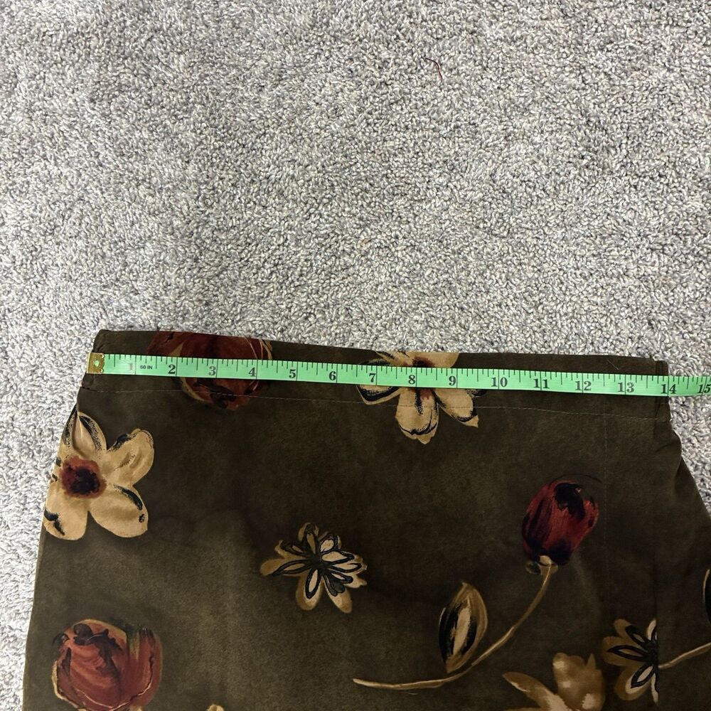 VTG Casual Corner Woman’s Floral Maxi Skirt Size 14/16 Olive Green Cottagecore - Picture 8 of 8
